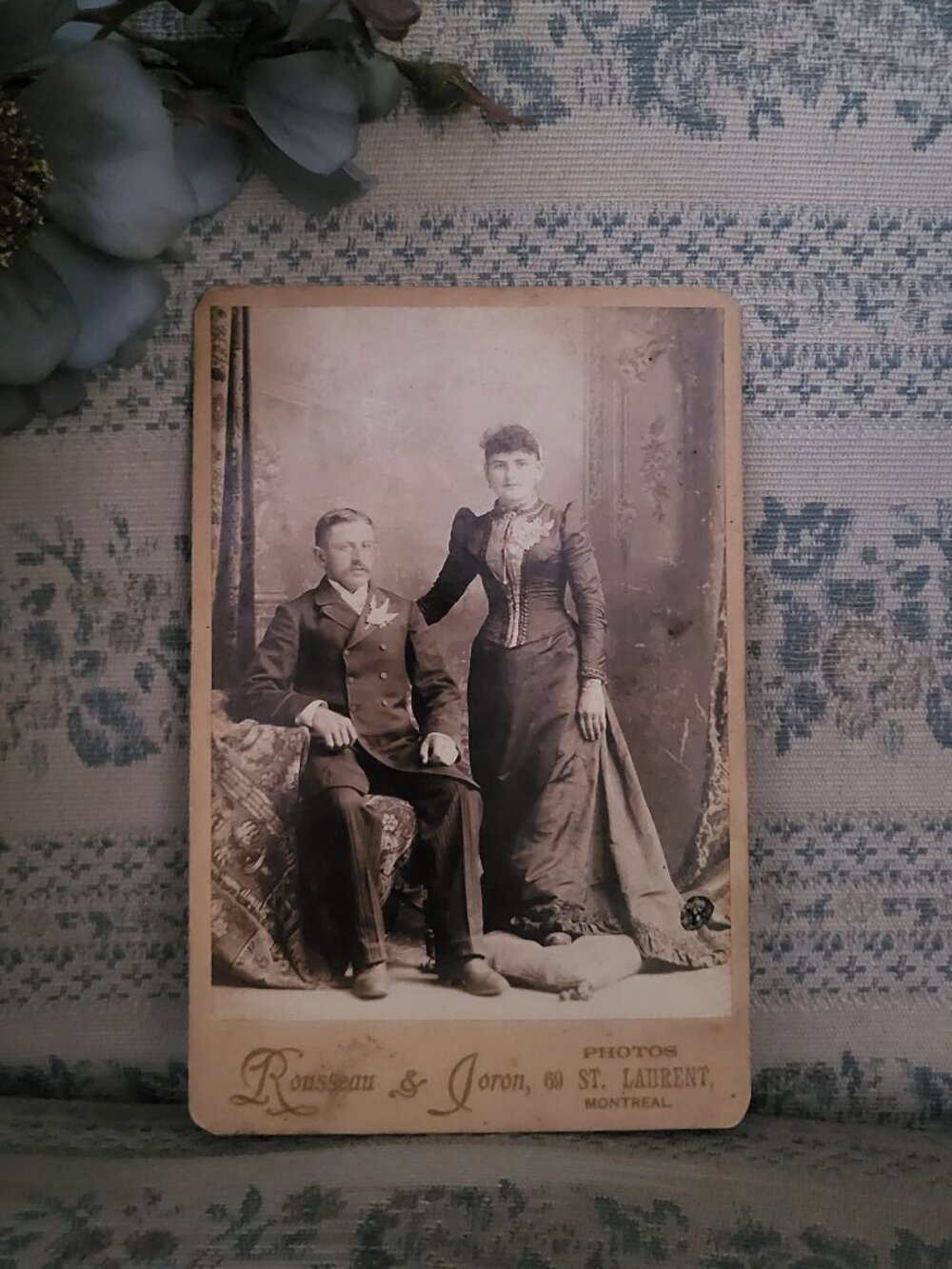 Antique 1890s Montreal Cabinet Card Photo Rousseau & Joron St Laurent
